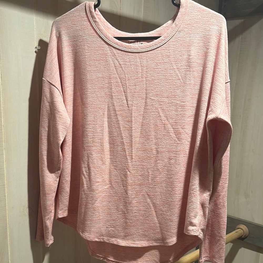 Time and Tru Pink Long Sleeve Boxy Sweatshirt